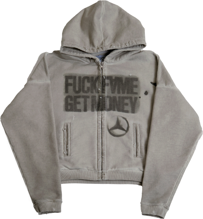 #FFGM ZIP-UP WASHED HOODIE